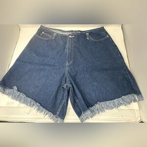 Diva Blue Jean Shorts with Frayed Hem